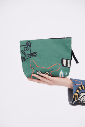 Cats & Tigers Gabardine Bag, Opal Green from ODEEH 