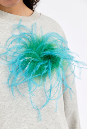 Feather Brosche, Caribbean Blue from ODEEH 