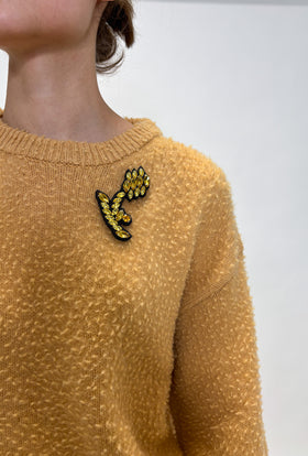 Rhinestone Brosche, Pale Gold from ODEEH 