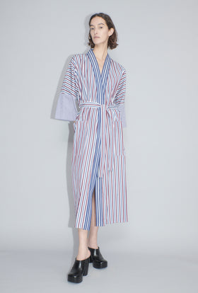 Shirt Stripes Kimono, Burgundy from ODEEH 