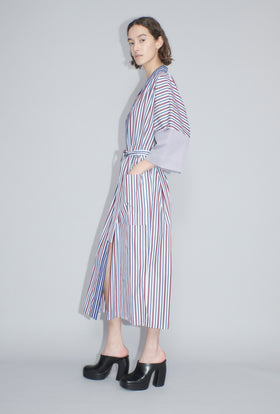 Shirt Stripes Kimono, Burgundy from ODEEH 