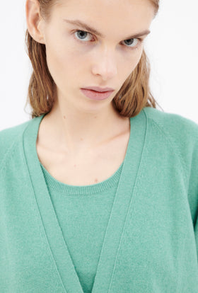Light Cashmere Cardigan, Mermaid Green from ODEEH 