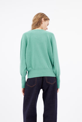 Light Cashmere Cardigan, Mermaid Green from ODEEH 