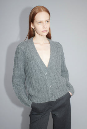 Cashair Cardigan, Heather Grey from ODEEH 