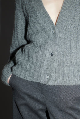 Cashair Cardigan, Heather Grey from ODEEH 