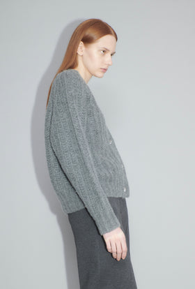 Cashair Cardigan, Heather Grey from ODEEH 