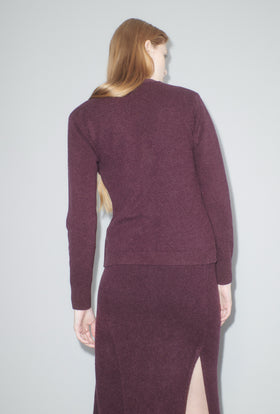Felted Wool Cardigan, Burgundy from ODEEH 