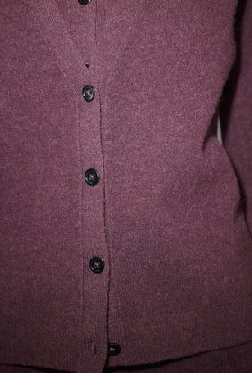Felted Wool Cardigan, Burgundy from ODEEH 
