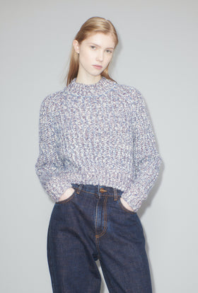 Marbled Alpaca Wool Pullover, Light Mauve from ODEEH 