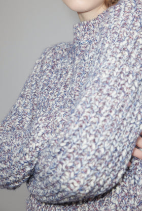 Marbled Alpaca Wool Pullover, Light Mauve from ODEEH 