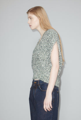 Marbled Alpaca Wool Pullunder, Verdigris from ODEEH 