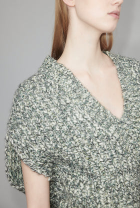 Marbled Alpaca Wool Pullunder, Verdigris from ODEEH 