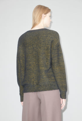 HAIRY JASPE Cardigan, Dark Olive from ODEEH 