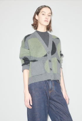 Double Dots Cardigan, Eucalyptus from ODEEH 