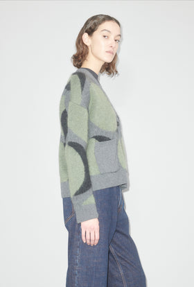 Double Dots Cardigan, Eucalyptus from ODEEH 