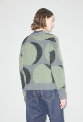 Double Dots Cardigan, Eucalyptus from ODEEH 