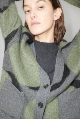 Double Dots Cardigan, Eucalyptus from ODEEH 