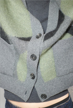 Double Dots Cardigan, Eucalyptus from ODEEH 