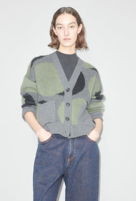 Double Dots Cardigan, Eucalyptus from ODEEH 