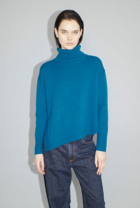 Cash-Wool Mix Pullover, Mountain Blue from ODEEH 