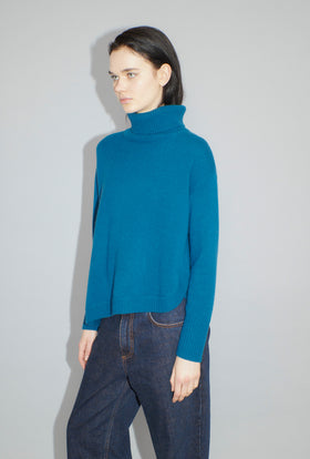 Cash-Wool Mix Pullover, Mountain Blue from ODEEH 