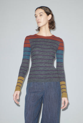 Placed Stripe Pullover, Shadow from ODEEH 