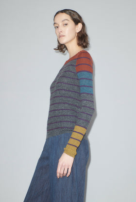 Placed Stripe Pullover, Shadow from ODEEH 