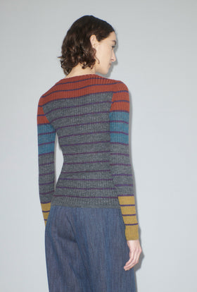 Placed Stripe Pullover, Shadow from ODEEH 