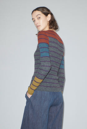 Placed Stripe Pullover, Shadow from ODEEH 