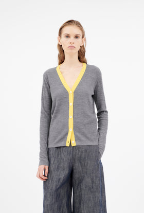 Merino Extrafine Cardigan, Chrome from ODEEH 