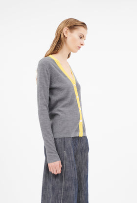 Merino Extrafine Cardigan, Chrome from ODEEH 