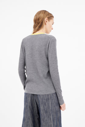 Merino Extrafine Cardigan, Chrome from ODEEH 