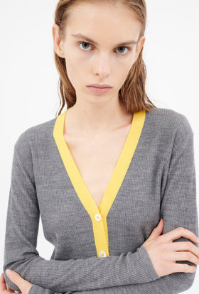 Merino Extrafine Cardigan, Chrome from ODEEH 