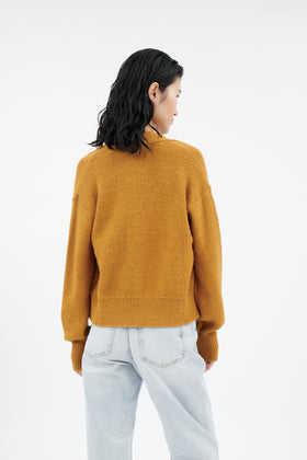 Twisted Bouclé Cardigan, Caramel from ODEEH 