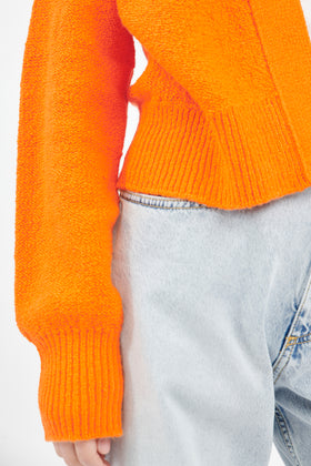 Twisted Bouclé Cardigan, Sunny Orange from ODEEH 