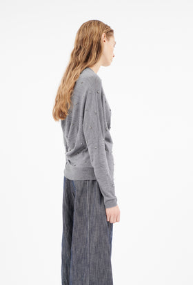 Merino Extrafine Pullover, Heather Grey from ODEEH 