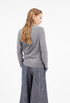Merino Extrafine Pullover, Heather Grey from ODEEH 