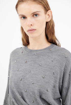 Merino Extrafine Pullover, Heather Grey from ODEEH 