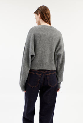 LIGHT CASHMERE Cardigan, Heather Grey from ODEEH 