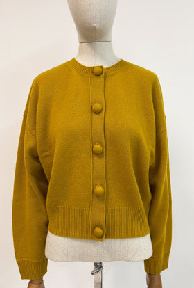 LIGHT CASHMERE Cardigan,Golden Yellow from ODEEH 