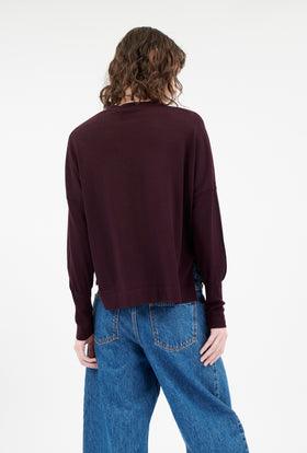 MERINO EXTRAFINE Cardigan, Bordeaux from ODEEH 