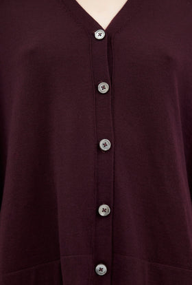 MERINO EXTRAFINE Cardigan, Bordeaux from ODEEH 