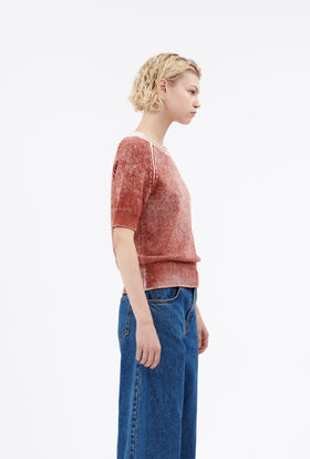 Inside-out Garment Print Shirt, Chestnut Red from ODEEH 