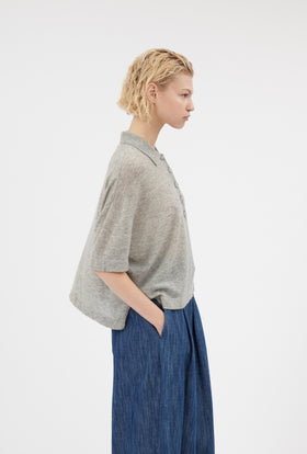 Ultra Light Wool-Mix Shirt, Pearl Grey from ODEEH 