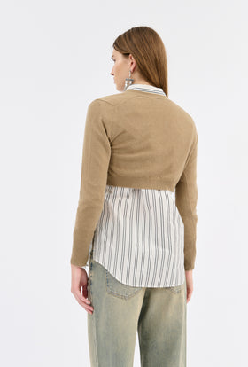 Light Cashmere Cardigan, Camel from ODEEH 