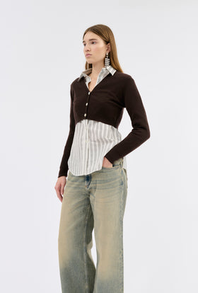 Light Cashmere Cardigan, Chocolate from ODEEH 