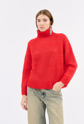 ALPACA WOOL MIX Pullover, True Red from ODEEH 