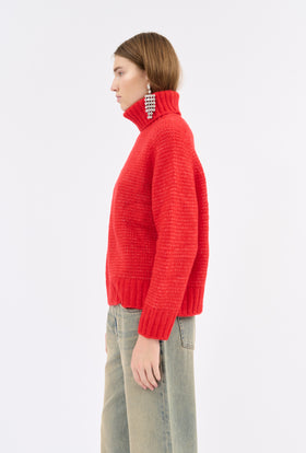 ALPACA WOOL MIX Pullover, True Red from ODEEH 