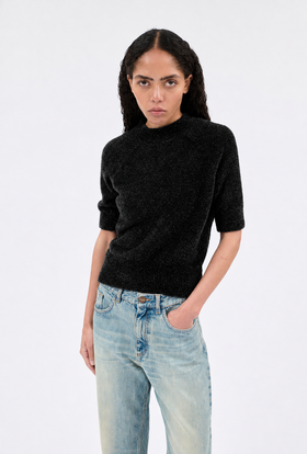 Lurex Knit Pullover, Jet Black from ODEEH 