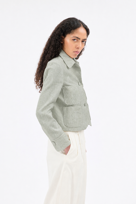 Structured Cotton / Linen Jacke, Safari from ODEEH 